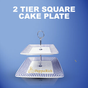 2 TIER SQUARE CAKE PLATE-F001