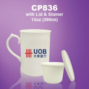 CERAMIC MUG CP836 LID & STAINER-F001