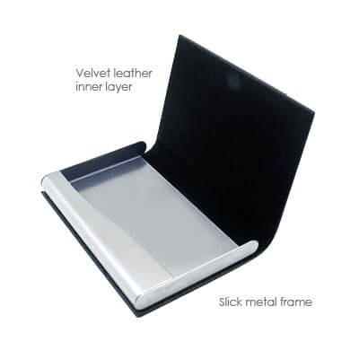 MAGNETIC FAUX LEATHER NAME CARD HOLDER GTNC14-F072