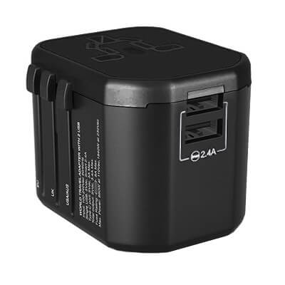 Premium Travel Adapter Dual USB Hub With Samrt Charge 2.4A GTTG25-F072