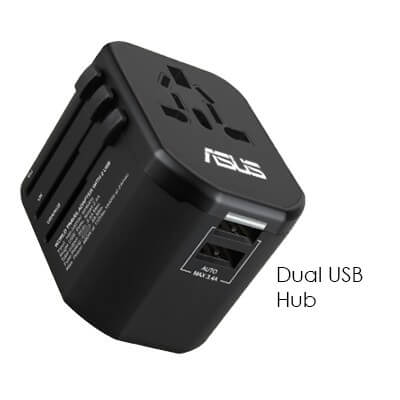 Premium Travel Adapter Dual USB Hub With Samrt Charge 2.4A GTTG25-F072
