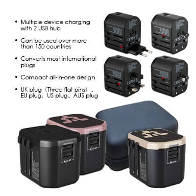 Premium Travel Adapter Dual USB Hub With Samrt Charge 2.4A GTTG25-F072