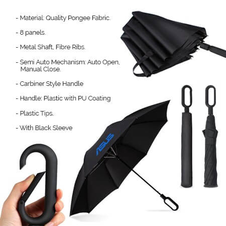 23 Inches Fiberglass 2 Fold Umbrella GTUB012 - F072