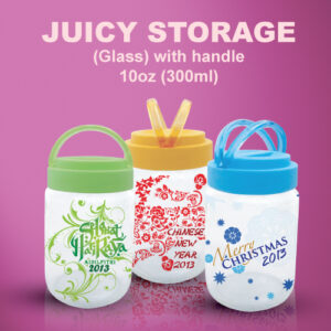 GLASS JUICY STORAGE WITH HANDLE-F001