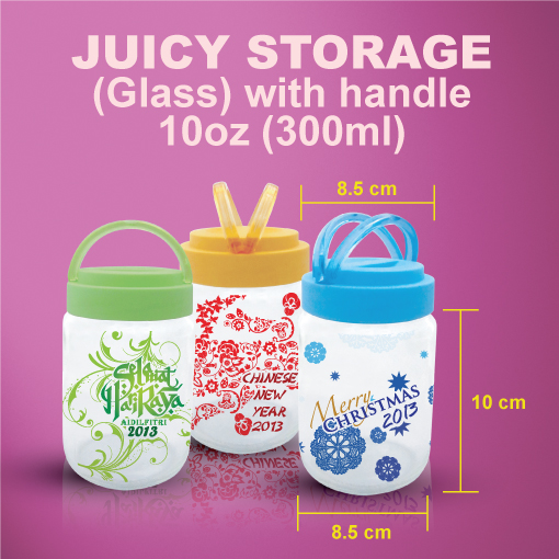 GLASS JUICY STORAGE WITH HANDLE-F001