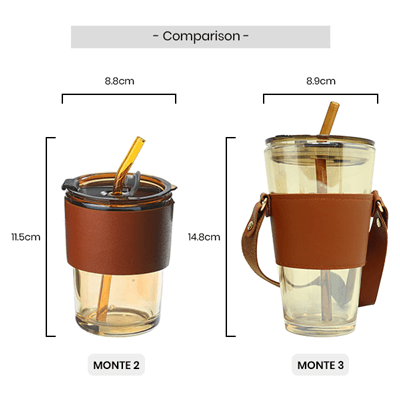 MONTE 3 PREMIUM COLOR GLASS MUG WITH PU SLEEVE (450ml) GTDW076-F072