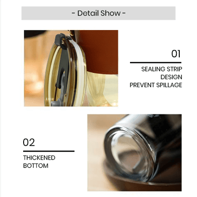 MONTE 3 PREMIUM COLOR GLASS MUG WITH PU SLEEVE (450ml) GTDW076-F072