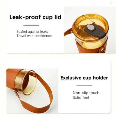 MONTE 3 PREMIUM COLOR GLASS MUG WITH PU SLEEVE (450ml) GTDW076-F072