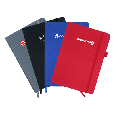 PU FABRIC HARD CASE A5 NOTEBOOK WITH PEN GTNB03-F072