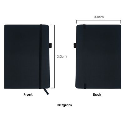 PU FABRIC HARD CASE A5 NOTEBOOK WITH PEN GTNB03-F072