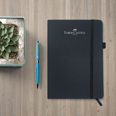 PU FABRIC HARD CASE A5 NOTEBOOK WITH PEN GTNB03-F072