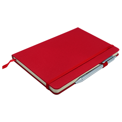 PU FABRIC HARD CASE A5 NOTEBOOK WITH PEN GTNB03-F072