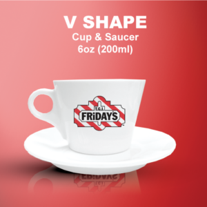 V SHAPE CUP & SAUCER 6OZ-F001