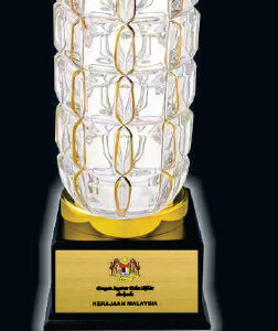 Elegant Golden Crystal Vase ICV 730-F023