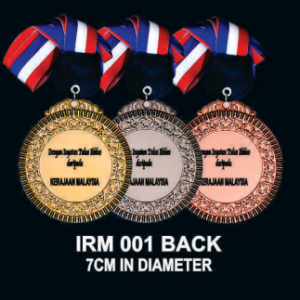 Unique 2 Tone Diamond Cut Medal IRM 001 (Back)-023