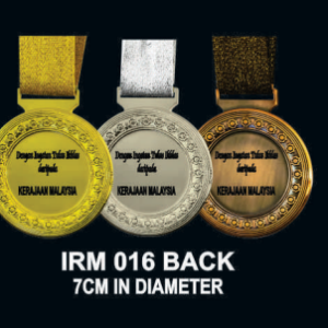 Unique 2 Tone Diamond Cut Medal IRM 016 (Back)-023