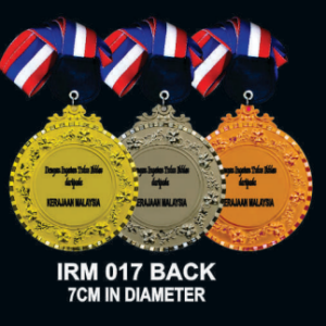 Unique 2 Tone Diamond Cut Medal IRM 017 (Back)-023