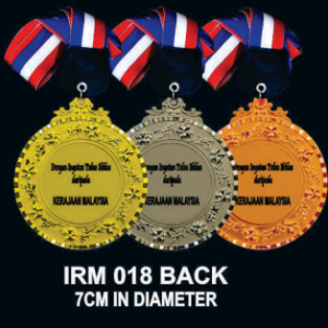 Unique 2 Tone Diamond Cut Medal IRM 018 (Back)-023