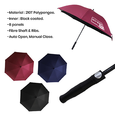 GTUB022-27 INCHES AUTO-OPEN INNER BLACK COATED QUALTY GOLF BIG UMBRELLA-F072