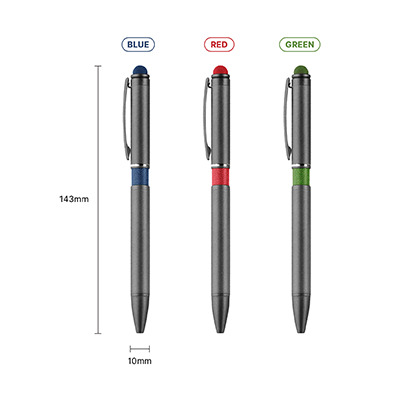 GTMP19 COLOUR TONE PUSH ACTION METAL BALL PEN STYLUS - F072